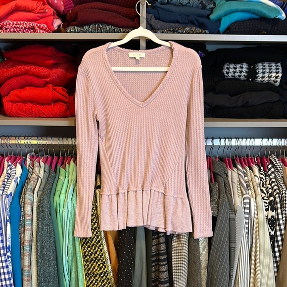 Eri + Ali pink long sleeve neck top size XS - Picture 1 of 3